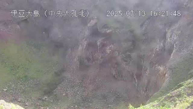 伊豆大島 中央火孔北のライブカメラ