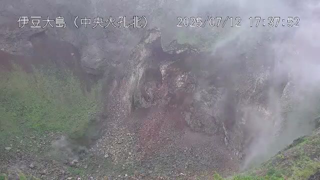 伊豆大島 中央火孔北のライブカメラ