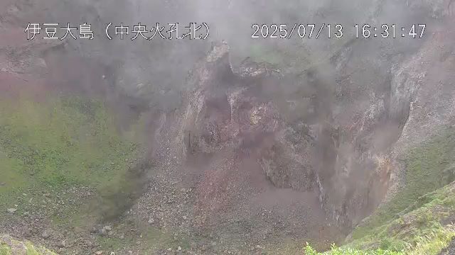 伊豆大島 中央火孔北のライブカメラ