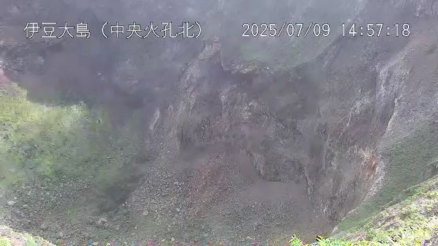 伊豆大島 中央火孔北のライブカメラ