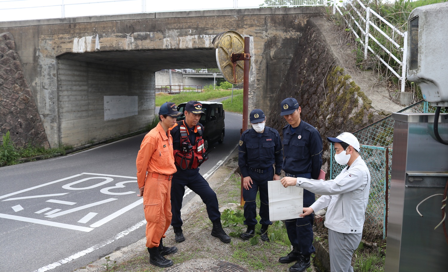 アンダーパスなど災害危険箇所を合同調査　警察・市・消防　名張