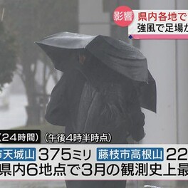 強風でマンション工事用の足場が崩れる被害も…県内各地で記録的な大雨　29日（静岡県）