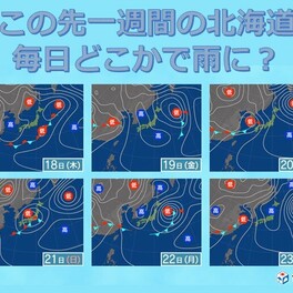 この先一週間の北海道の天気　道内は毎日どこかで雨に?