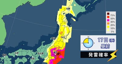 西日本・東日本で大気非常に不安定　落雷・突風・降ひょう・激しい雨に注意を
