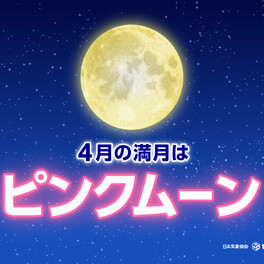 4月の満月は「ピンクムーン」　今夜のほぼ満月が見られる所は?　明日は天気回復
