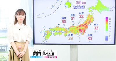 【動画】5日の天気 - こどもの日は広く晴れて30℃超えも　山形・福島32℃　九州は夜から雨（5日7時更新）