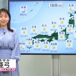 【動画】18日の天気 - 広く青空　東京は今年一番の暑さに　熱中症に注意　沖縄は梅雨入りか（17日19時更新）