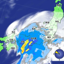 今夜は四国・近畿・東海で激しい雷雨のおそれ　週明けあす20日(月)朝は東日本～東北で本降りの雨に