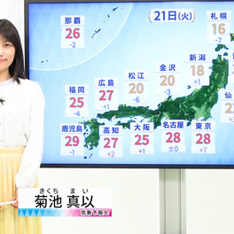 【動画】21日の天気 - 晴れて関東でも夏日復活　沖縄・奄美は梅雨入りへ（20日18時更新）