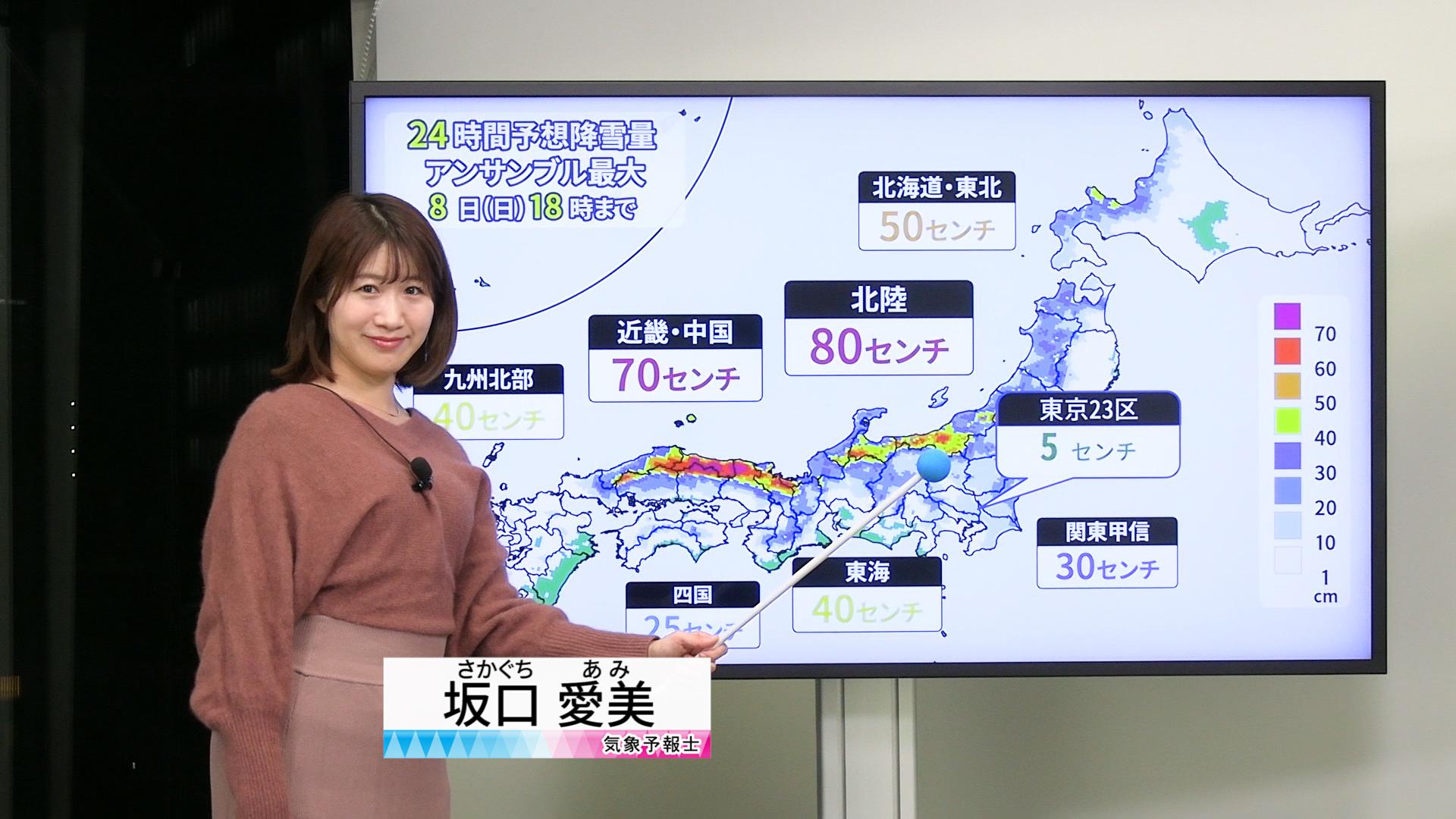 【動画】8日の天気 - 東京23区で5センチの降雪予想　北陸・近畿北部・山陰で大雪警戒　関東など太平洋側も雪に（7日19時更新）