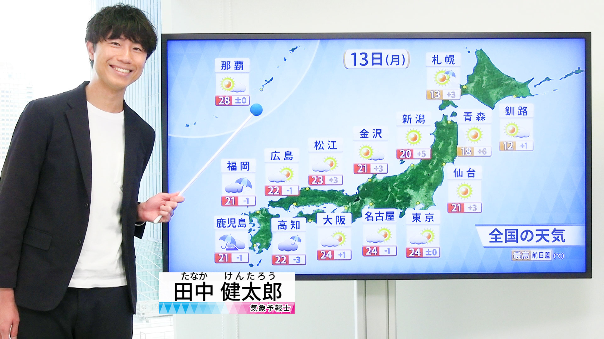 【動画】13日の天気 - 晴れて25℃に迫る初夏の陽気　北海道や九州は雨や雷雨の所も（13日7時更新）