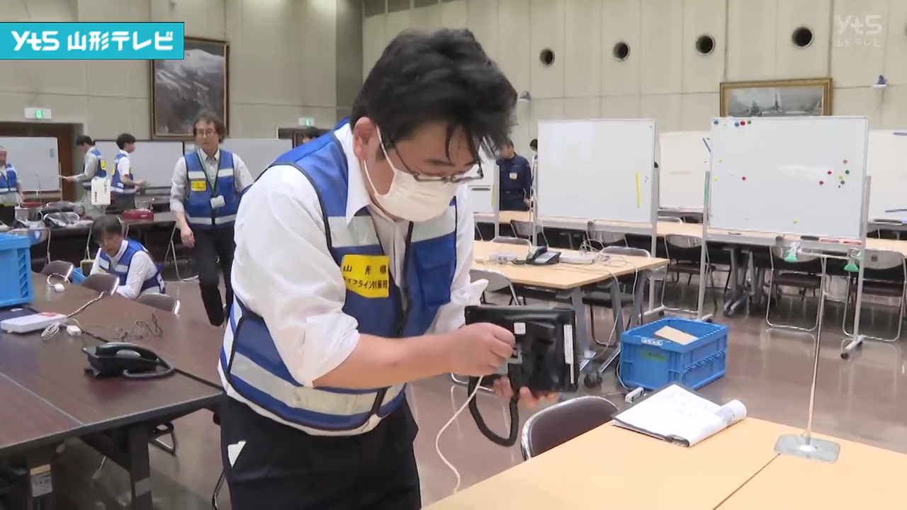 【山形】大規模災害を想定して初動を確認 県庁で職員の緊急登庁訓練