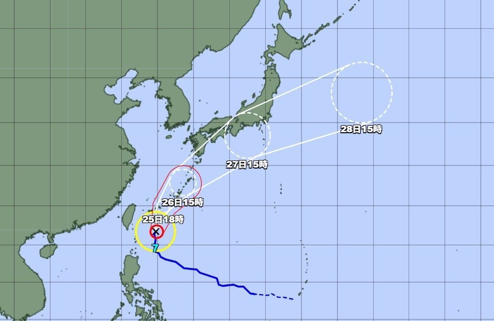 【台風7号】26日にも沖縄本島直撃か　25日は宮古島地方に最接近も＜24日午後6時＞