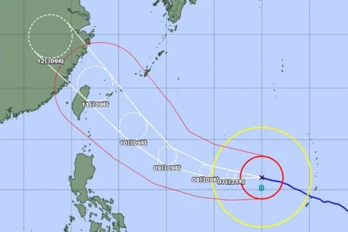 【台風9号】勢力維持し西へ 　10日午前にも沖縄県内に接近の見込み（7日午前9時現在）