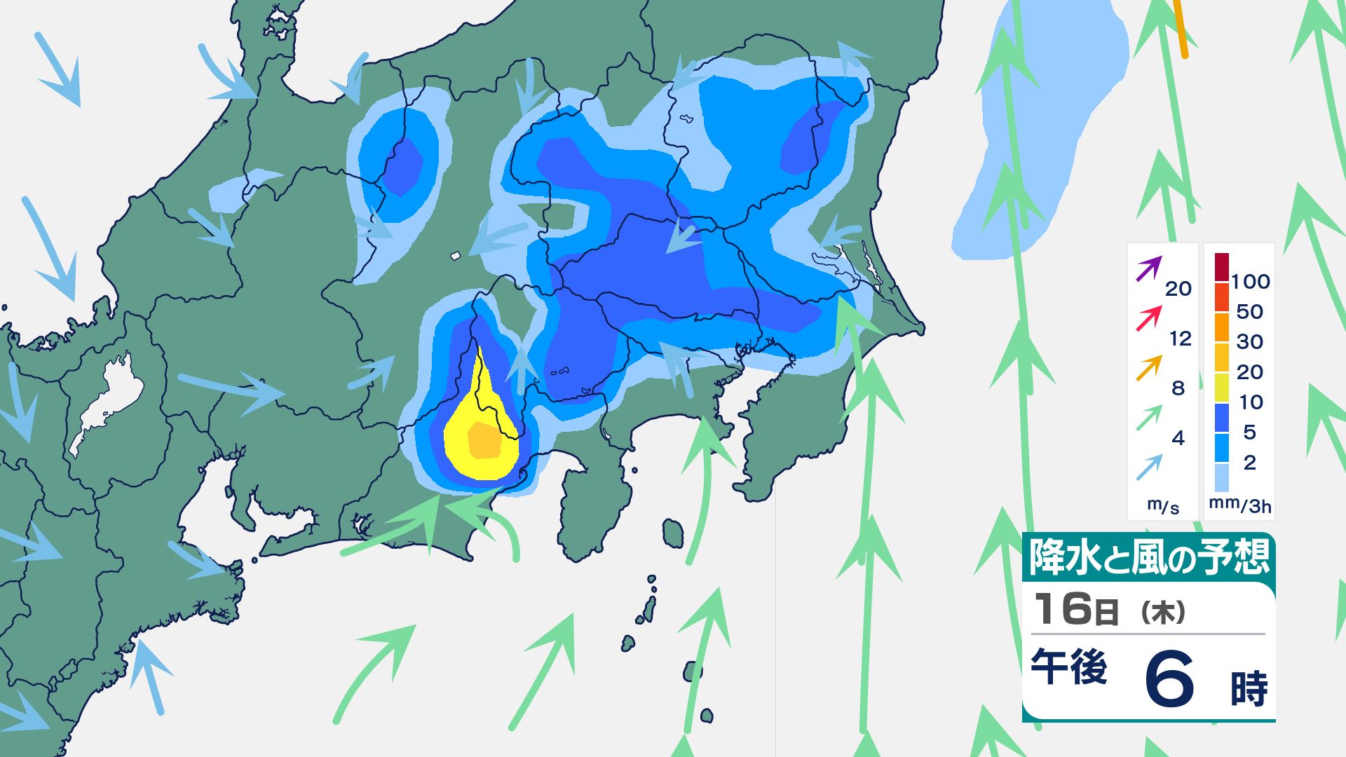 【関東甲信で警報級大雨の可能性】16日は大気の状態不安定…低い土地の浸水・河川の増水・土砂災害・落雷・突風・降ひょうに注意・警戒　今後の雨風シミュレーション・発雷確率シミュレーション【気象庁16日発表】東京・神奈川・千葉・埼玉・茨城・栃木・群馬・山梨・長野