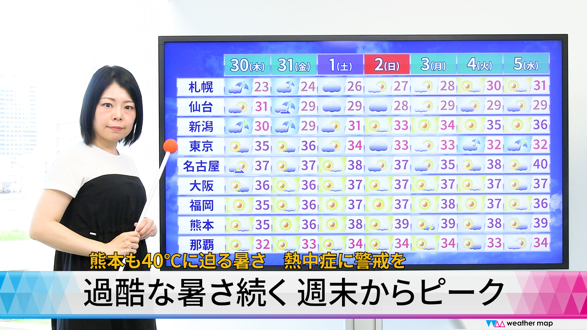 【動画解説】過酷な暑さ続く 週末からピーク　熊本も40℃に迫る暑さ　熱中症に警戒を