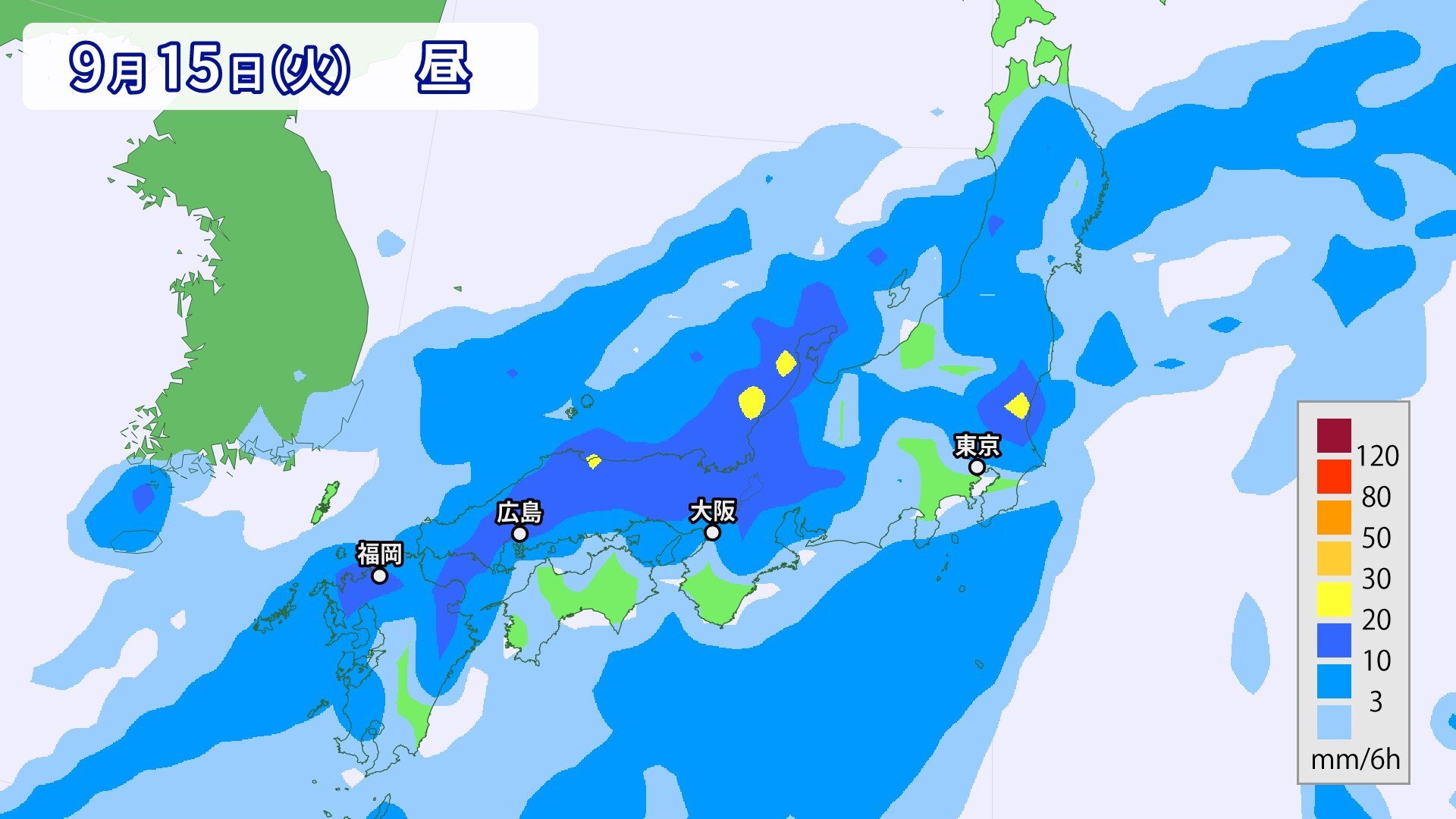 【次のまとまった雨はいつ頃?】向こう一週間は秋雨前線が停滞　次の本降りの雨は?（広島県天気）【14日〜16日 雨の降り方シミュレーション】
