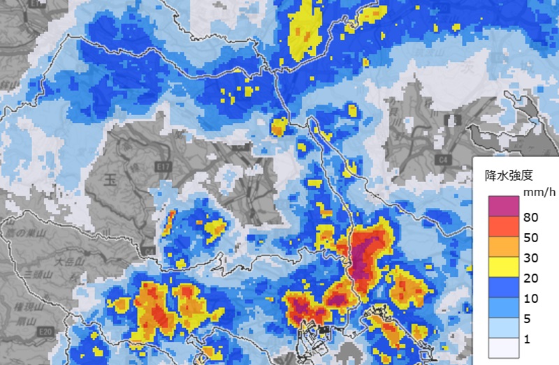 【速報】台風25号　昼から夜にかけて埼玉で線状降水帯が、大雨災害の危険度高まる