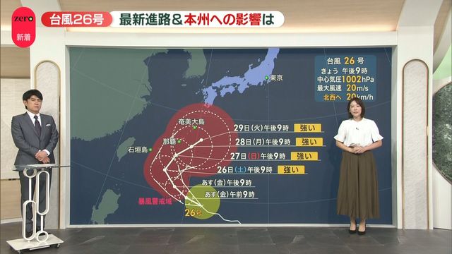 【気象解説】台風26号　日曜以降に沖縄地方に近づくおそれ　最新進路＆本州への影響は
