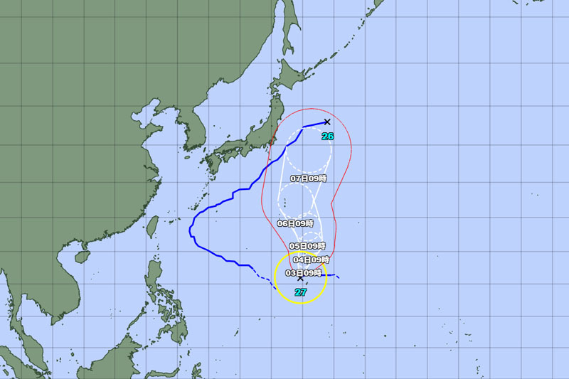 【速報】埼玉に暴風警戒域が接近　千葉など関東の一部が入る　6、7日は注意　今後“非常に強い勢力”に発達へ…最大瞬間風速60メートル