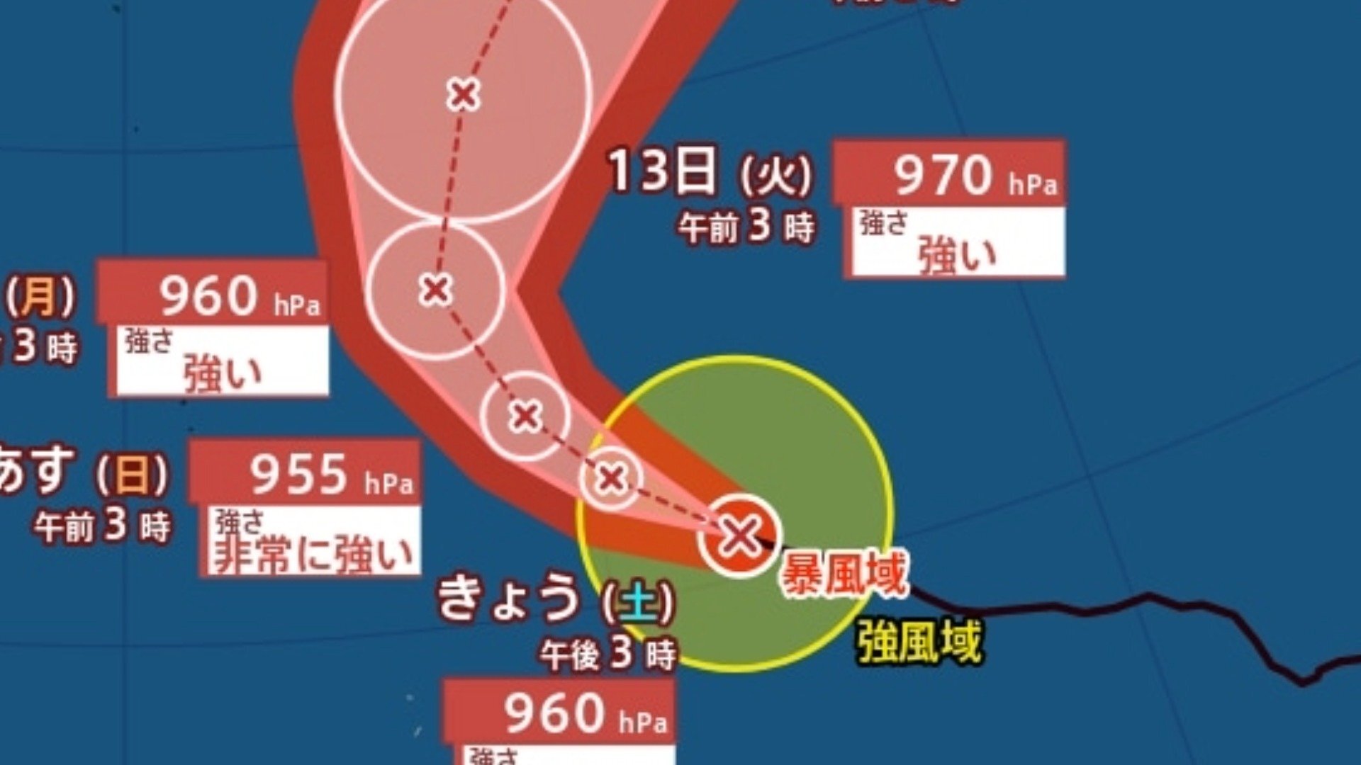 【台風情報】急カーブか...強い勢力の「台風29号（コグマ）」最大瞬間風速60m/s ・中心気圧955hPa予想…今後の進路、日本への影響は?【気象庁10日04時05分発表】