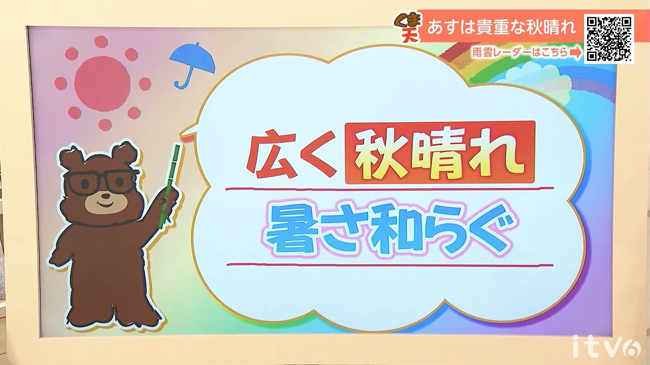 22日(木)は広く秋晴れ　暑さトーンダウンで過ごしやすい陽気　愛媛