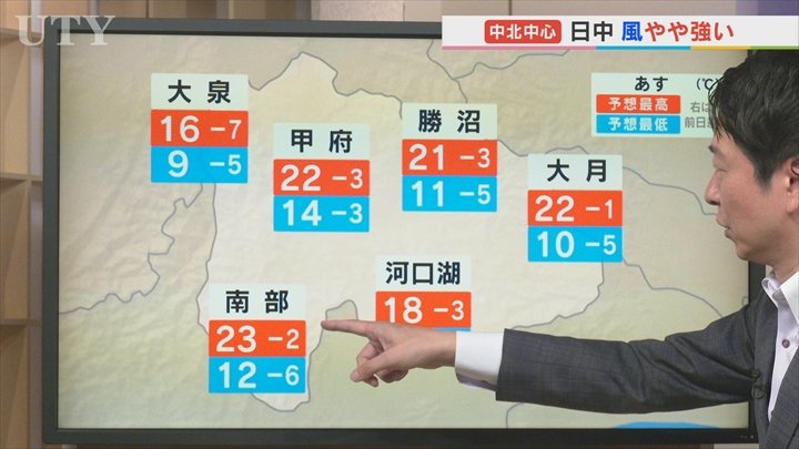 28日は西高東低の気圧配置で晴れるが風が強まり気温はきょうよりもダウン　台風31号の進路予想も含め　米津龍一気象予報士が解説　山梨