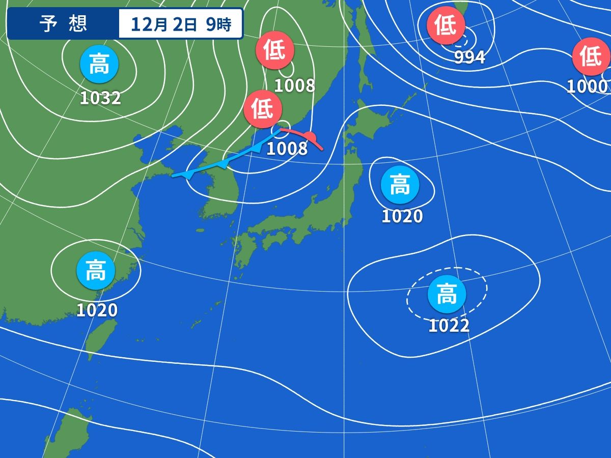 予想天気図（12月2日09時）