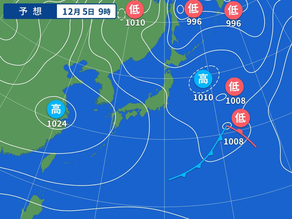 予想天気図（12月5日09時）