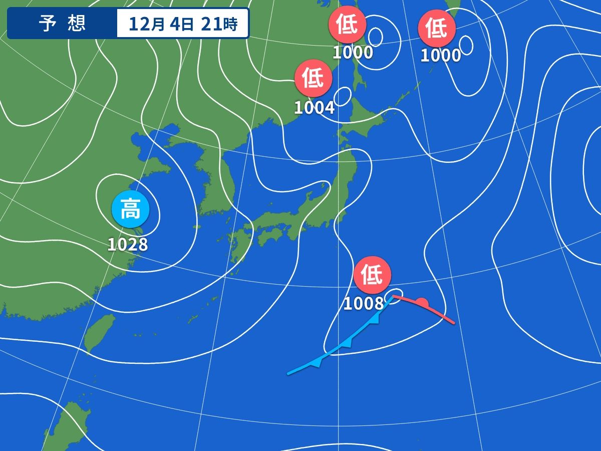 予想天気図（12月4日21時）