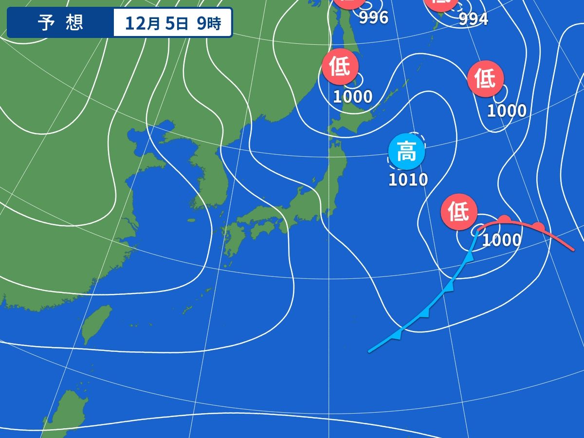 予想天気図（12月5日09時）