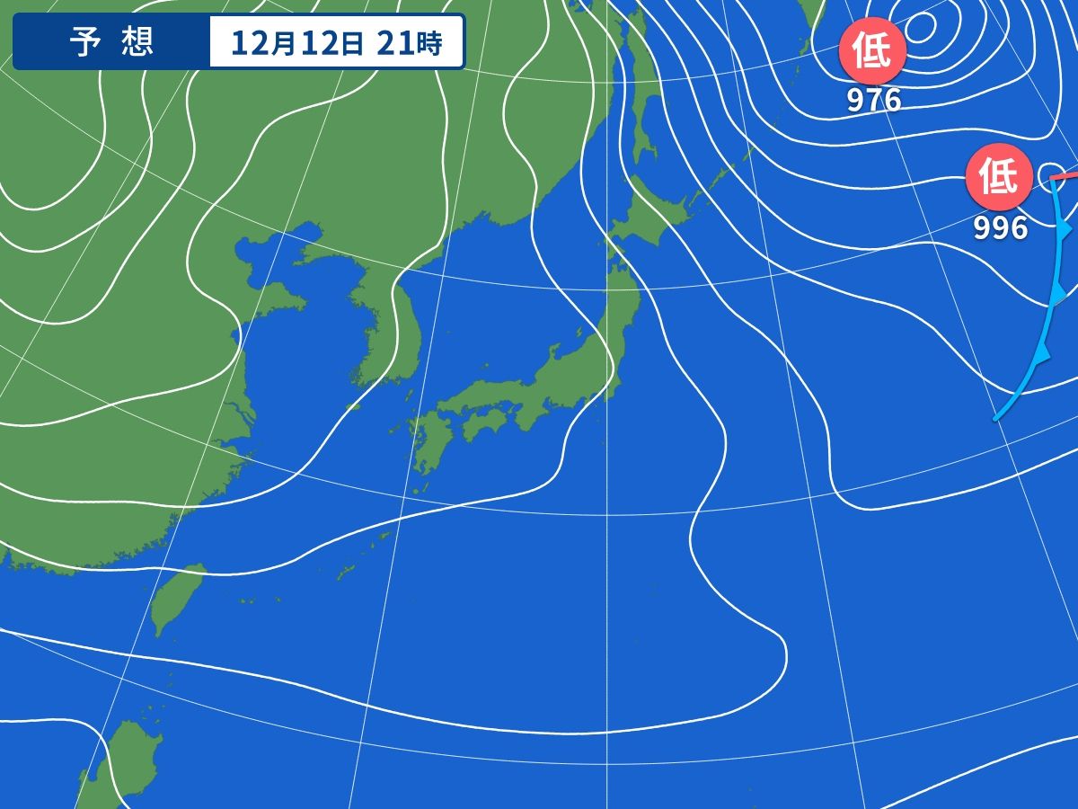 予想天気図（12月12日21時）