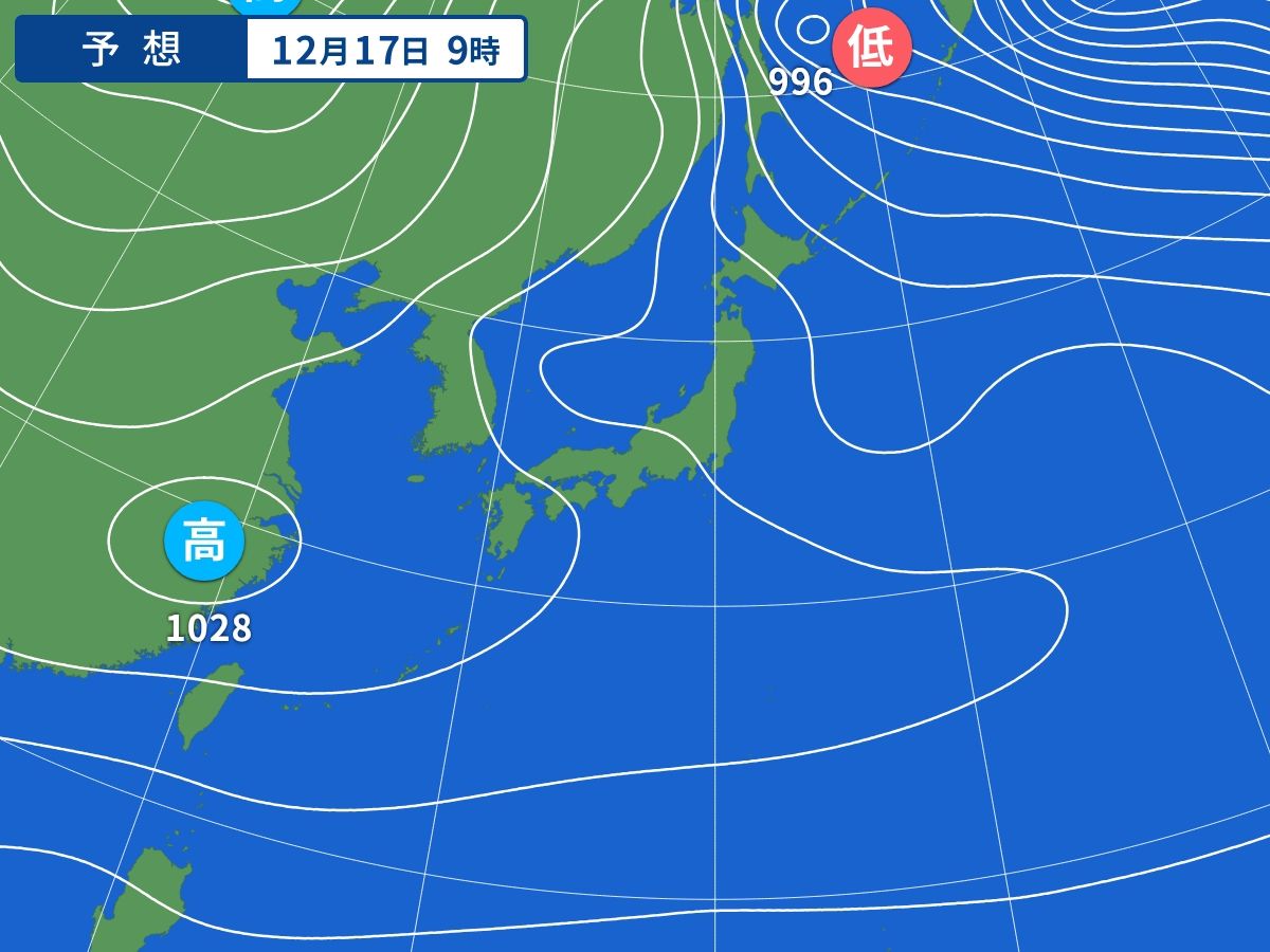 予想天気図（12月17日09時）