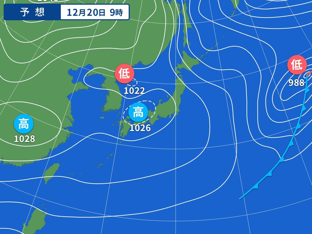 予想天気図（12月20日09時）