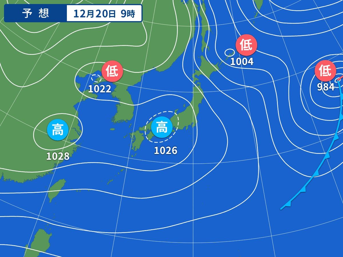 予想天気図（12月20日09時）