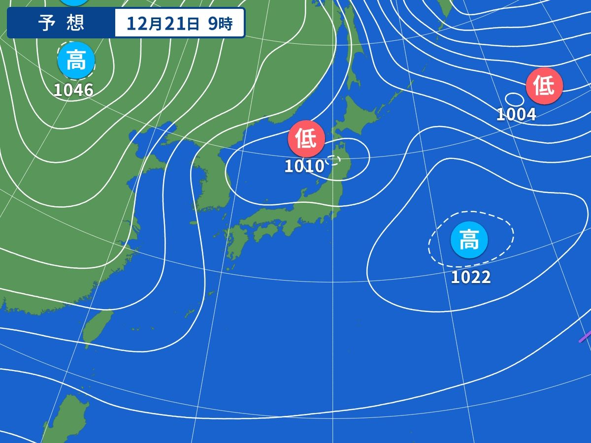 予想天気図（12月21日09時）