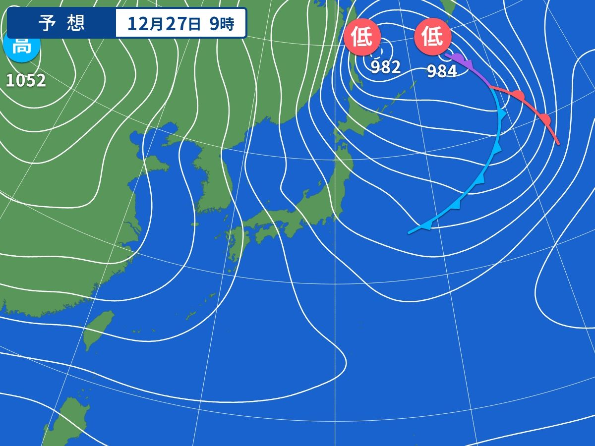 予想天気図（12月27日09時）