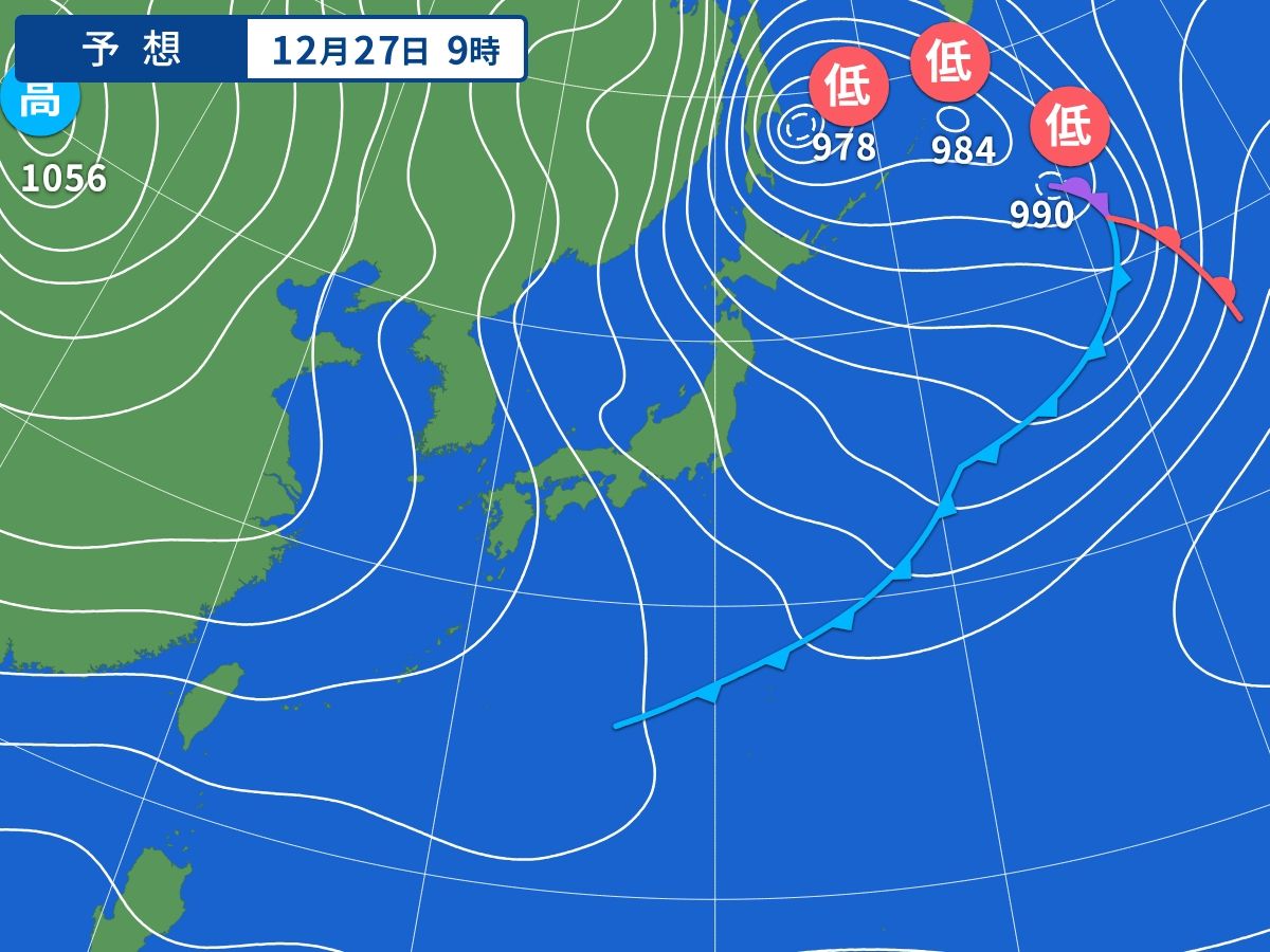 予想天気図（12月27日09時）