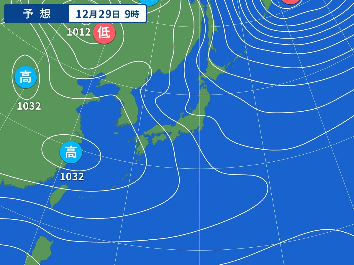 予想天気図（12月29日09時）