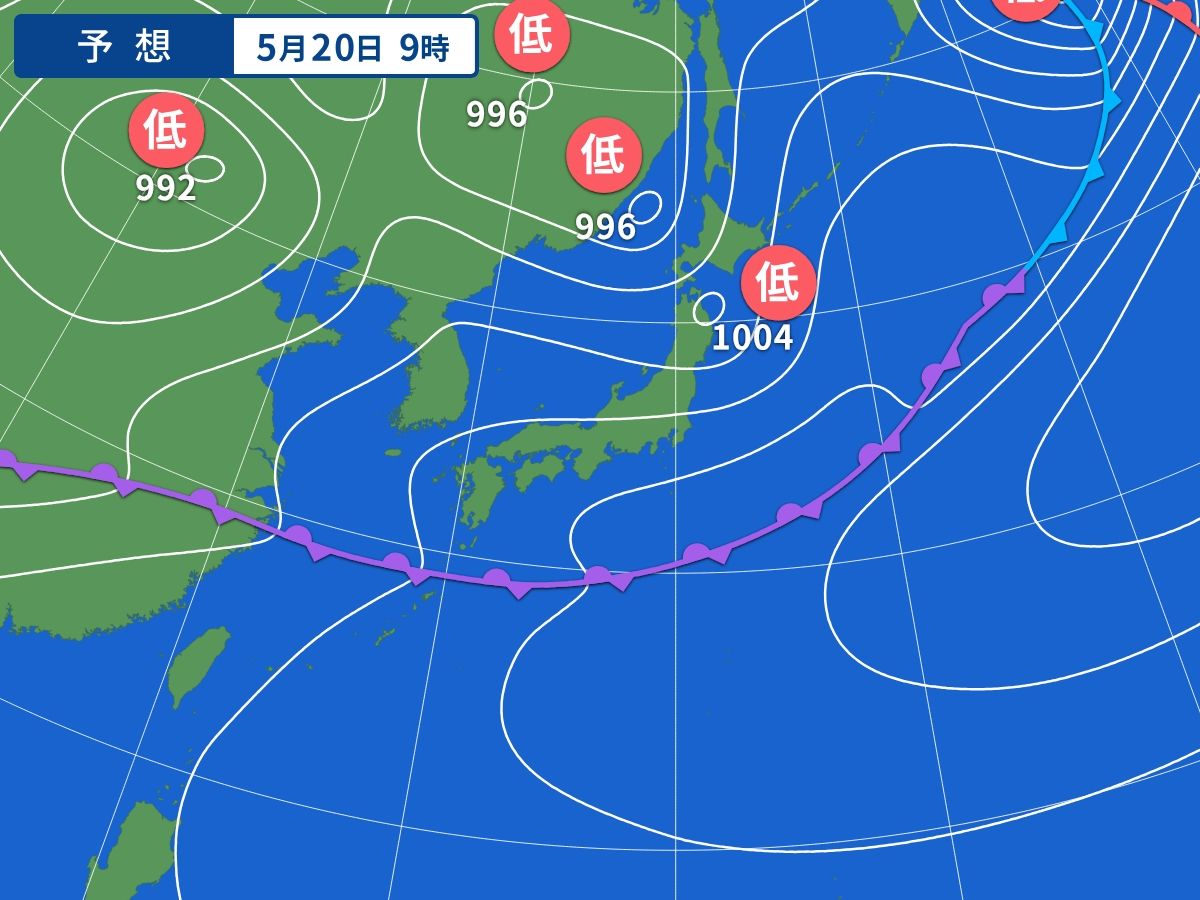 予想天気図(5月20日09時)