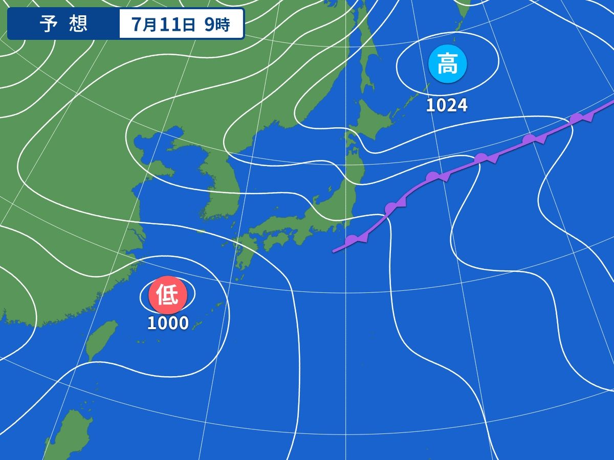 予想天気図(7月11日09時)