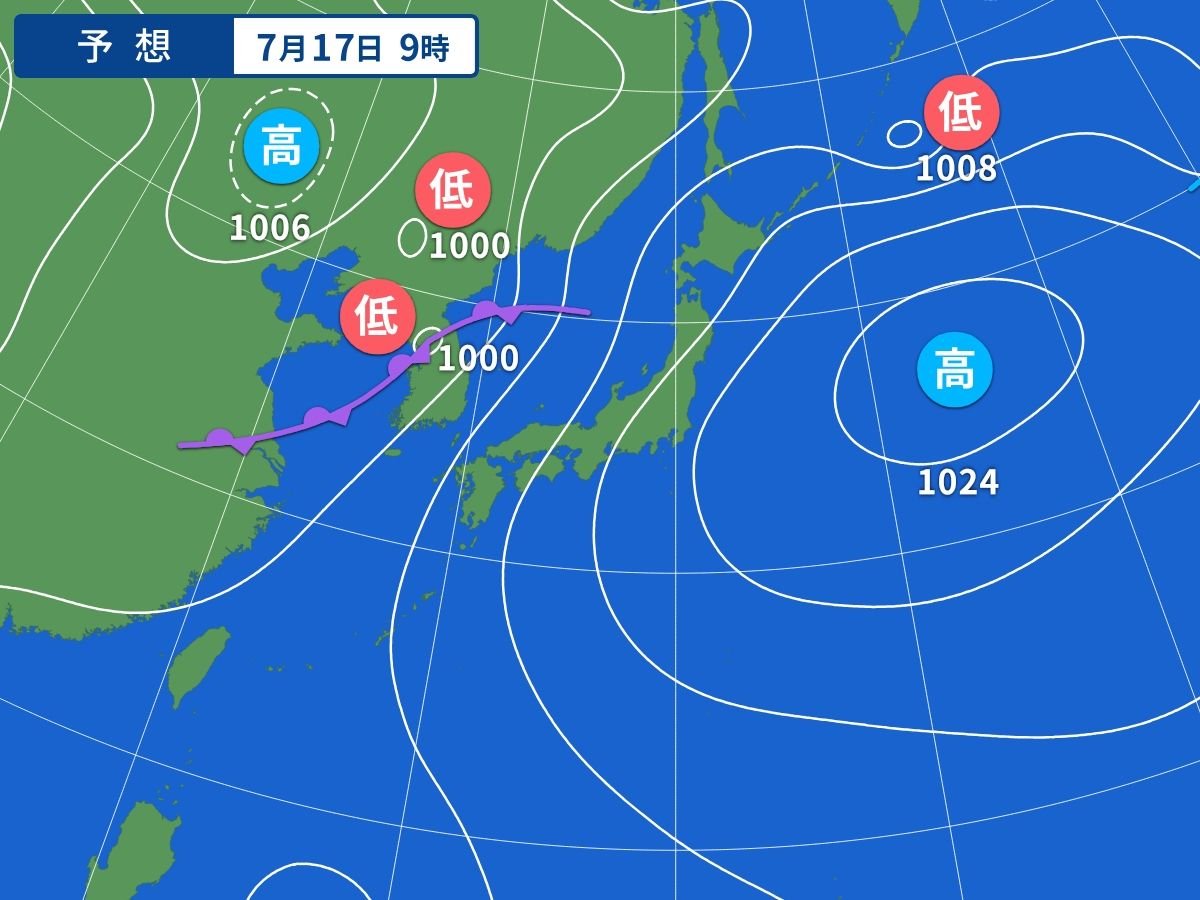 予想天気図(7月17日09時)