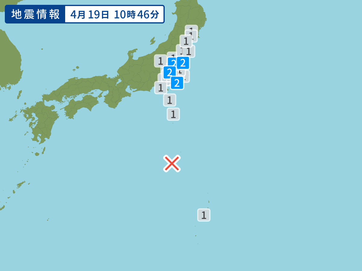 各地域の震度