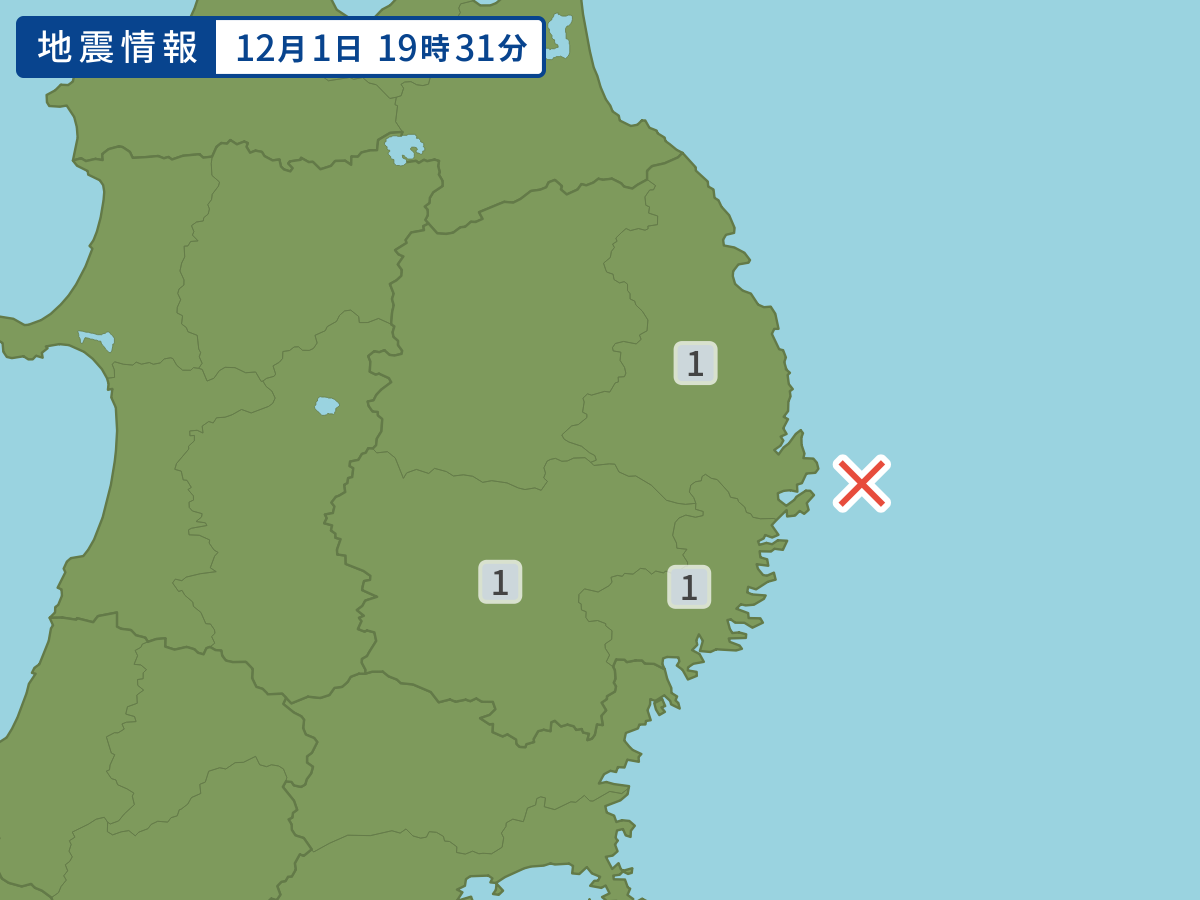 各地域の震度