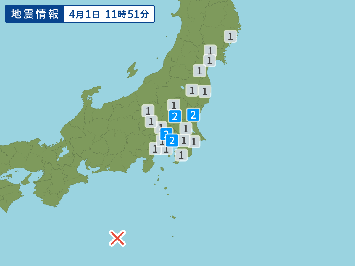 各地域の震度