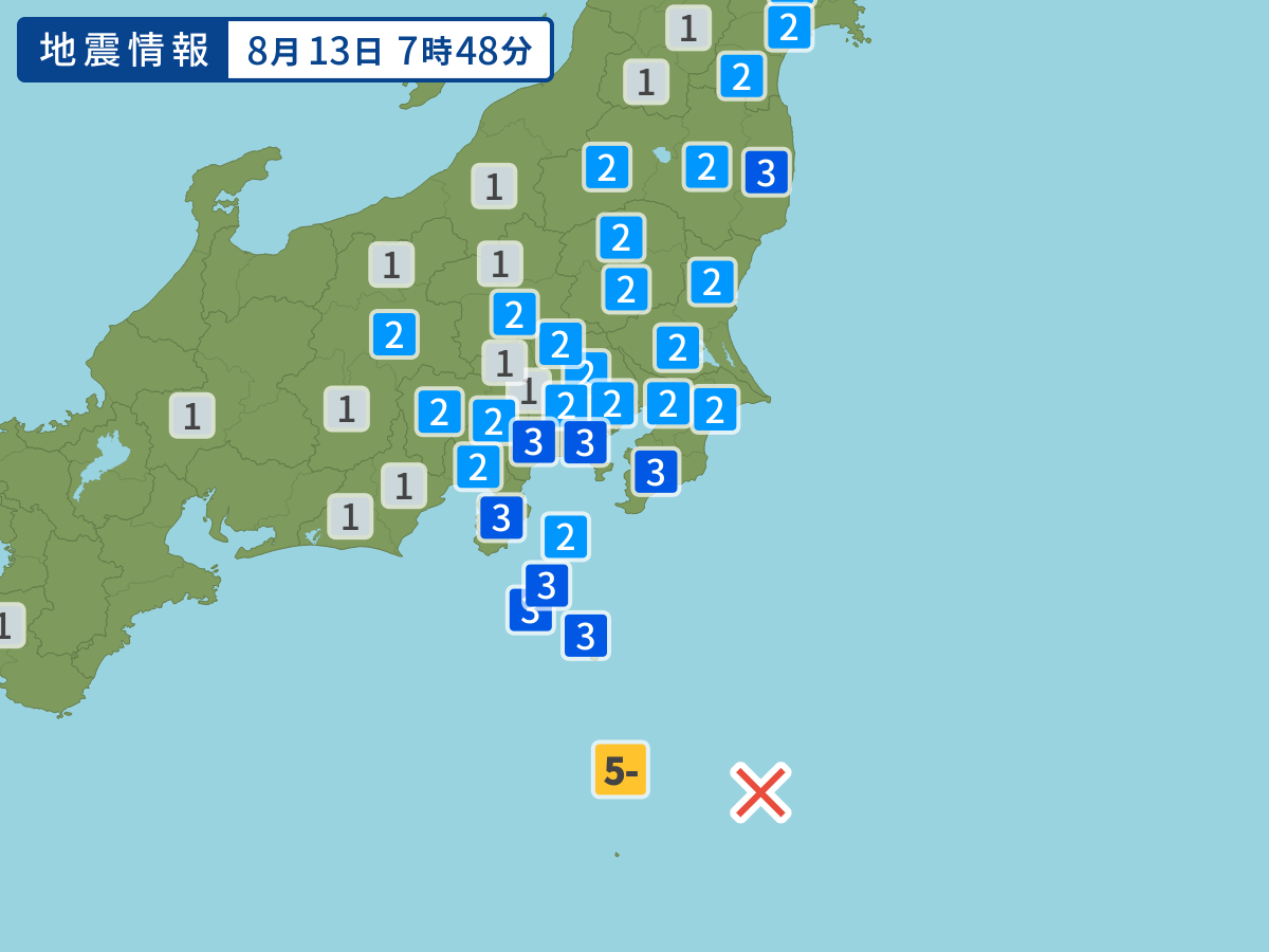 各地域の震度