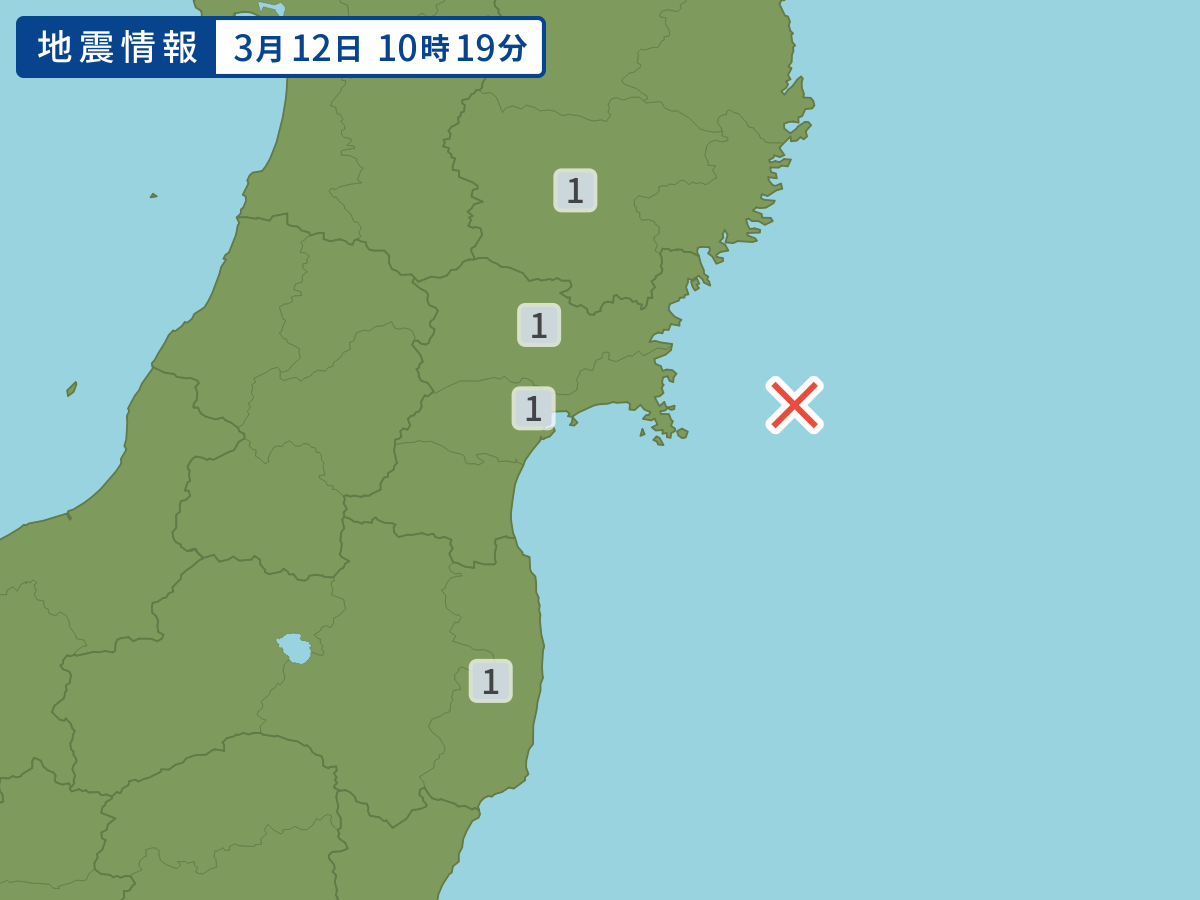 各地域の震度