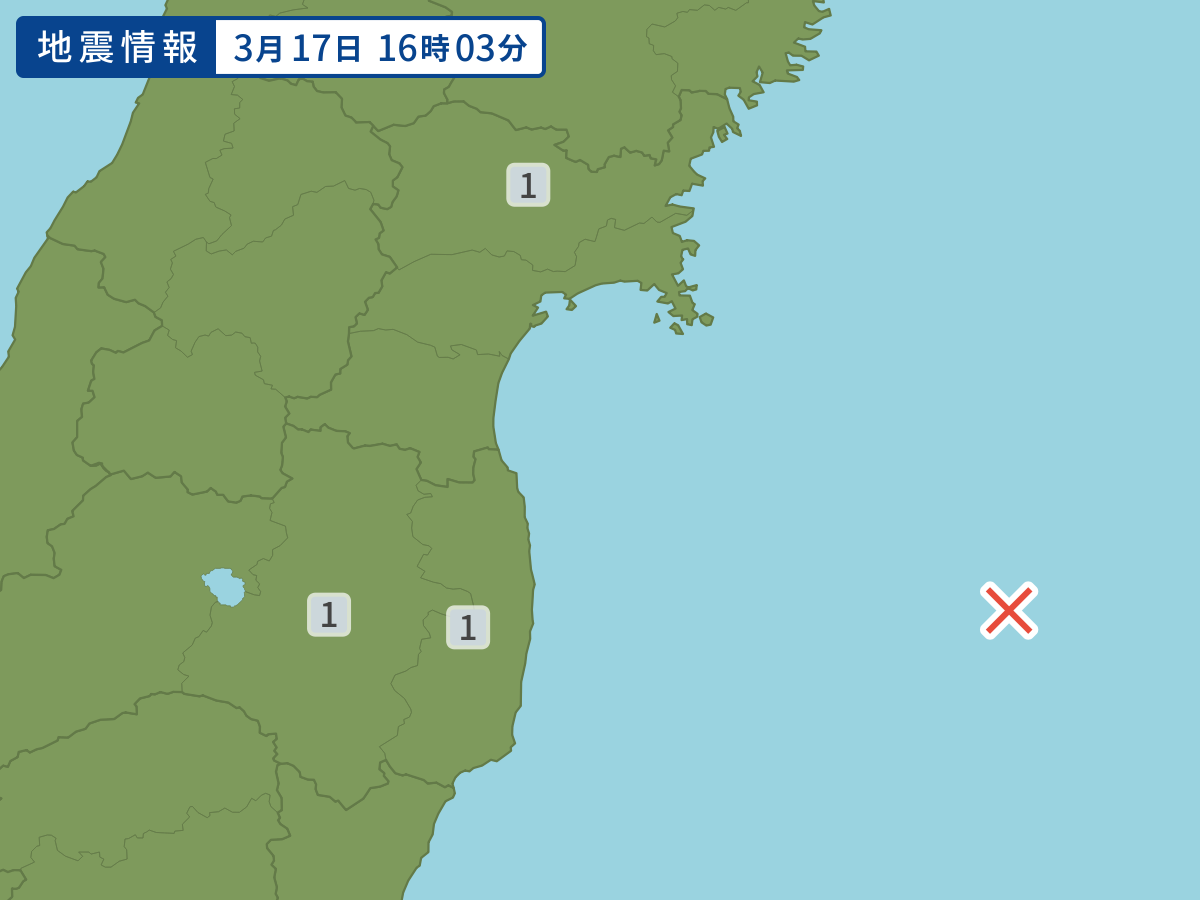 各地域の震度