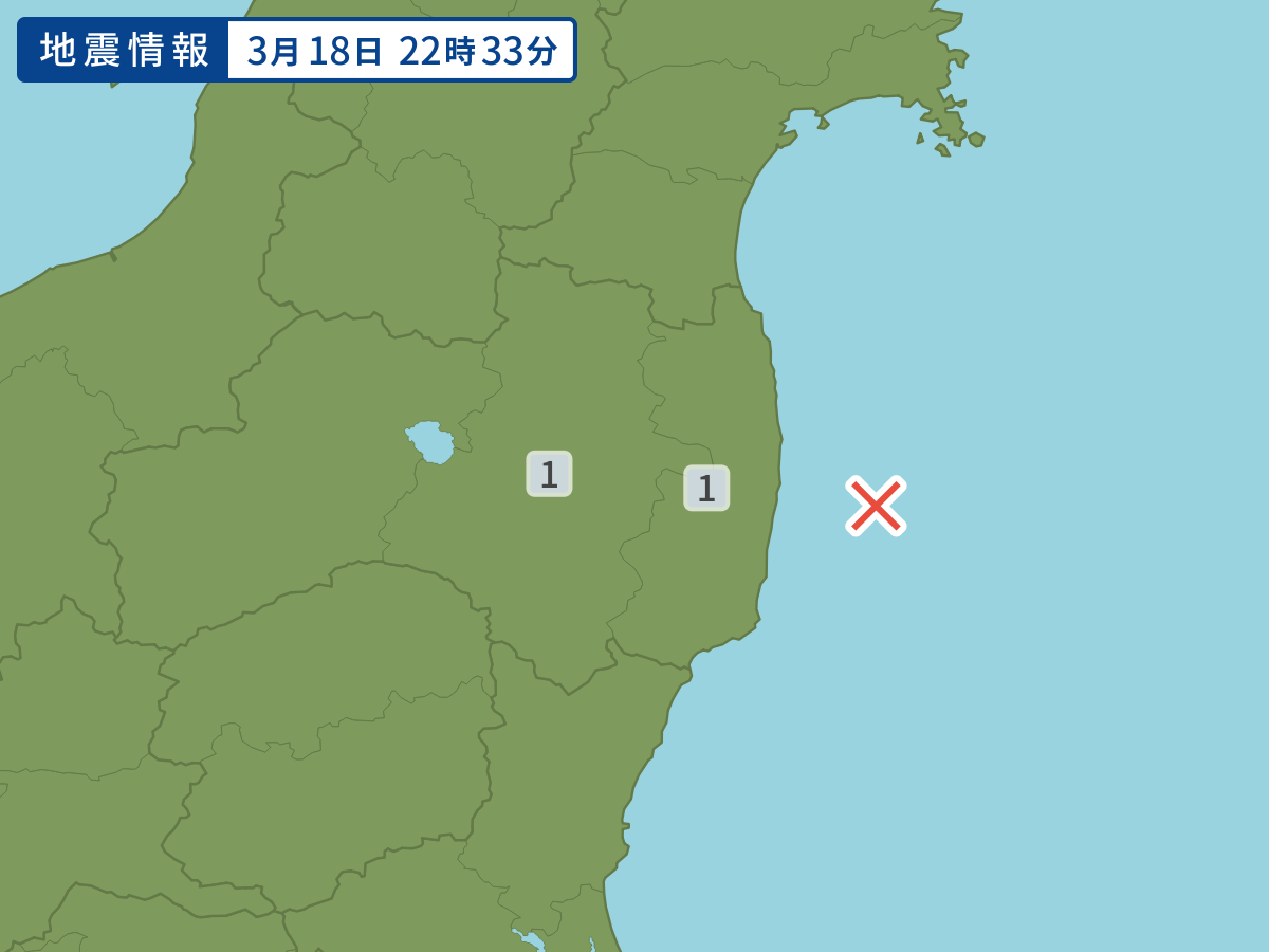 各地域の震度