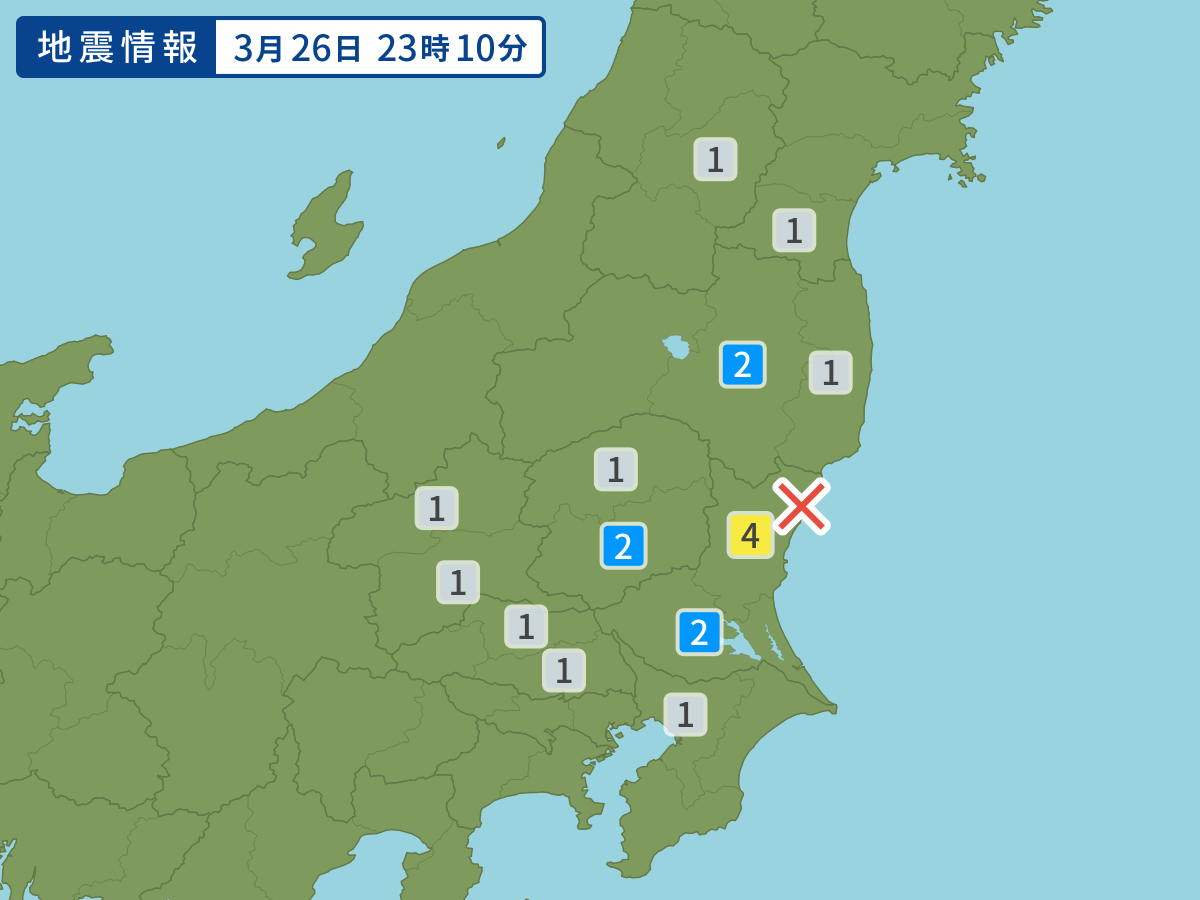 各地域の震度